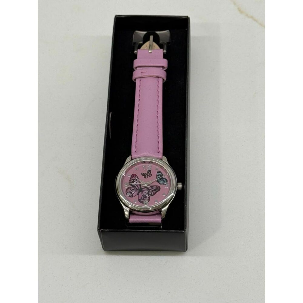 Avon Garden Party Strap Watch Butterflies Pink Dial NIB